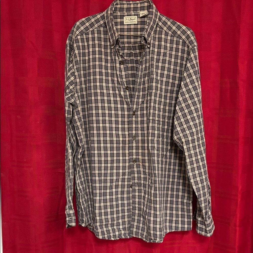 L.L. Bean Men's Gray Checkered Shirt